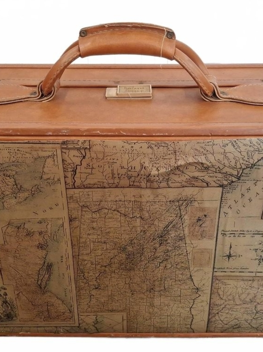 Vintage Hartmann Map Suitcase Paisley Lining